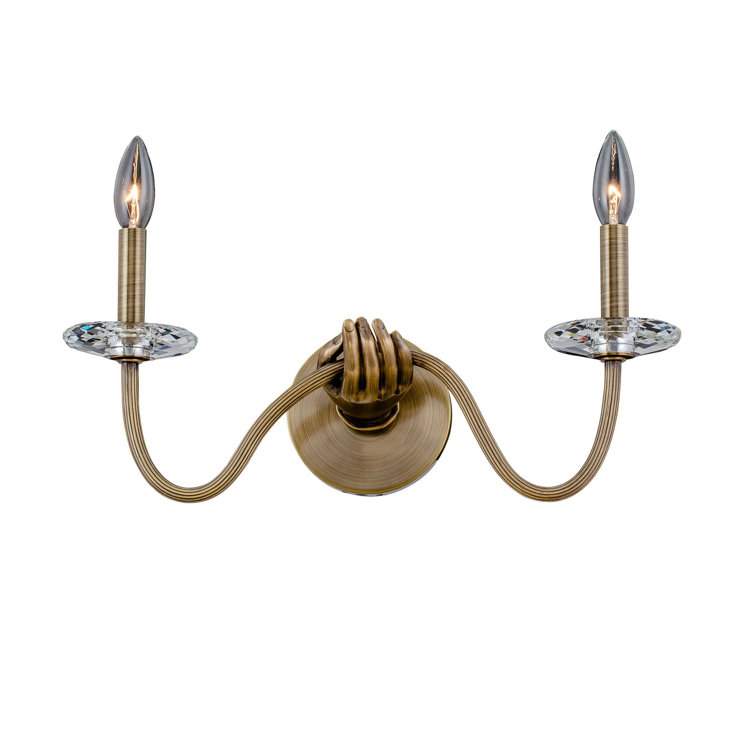 Historic Brass Dual Candle Dimmable Wall Sconce