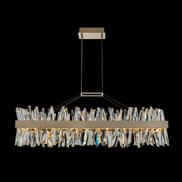 Matte Black Crystal LED Kitchen Island Pendant Light