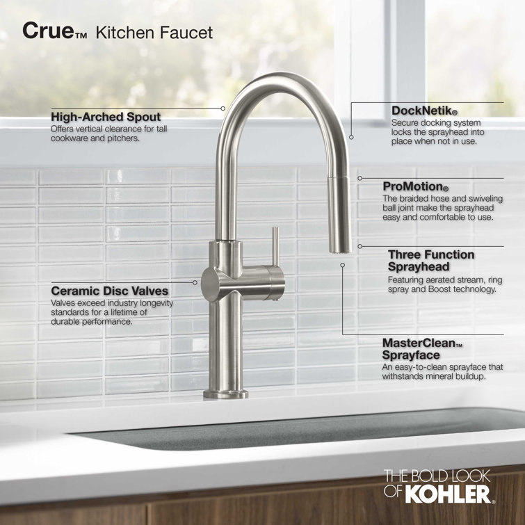 Crue Vibrant Stainless Single-Handle Pull-Down Kitchen Faucet