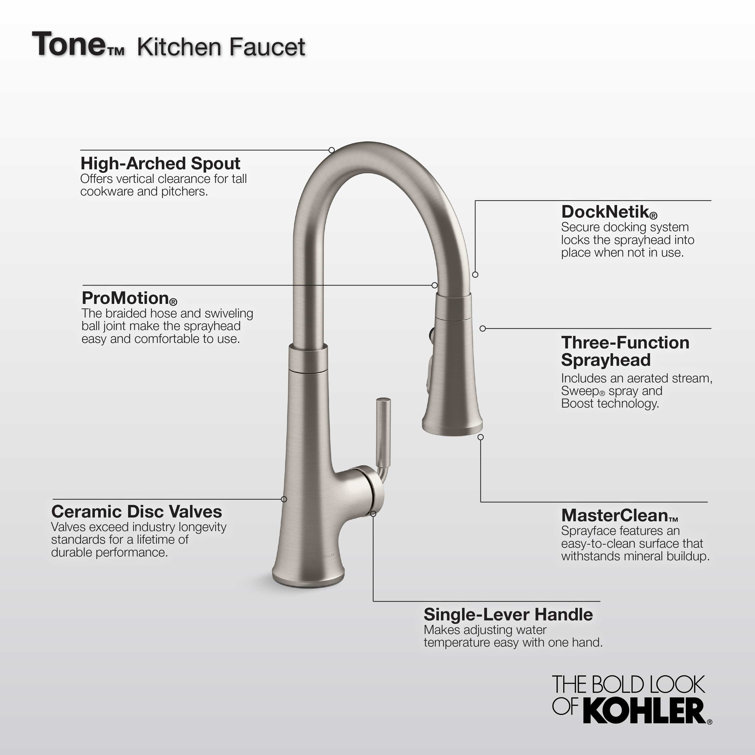 Vibrant Stainless Single Handle Pull Down Kitchen Faucet