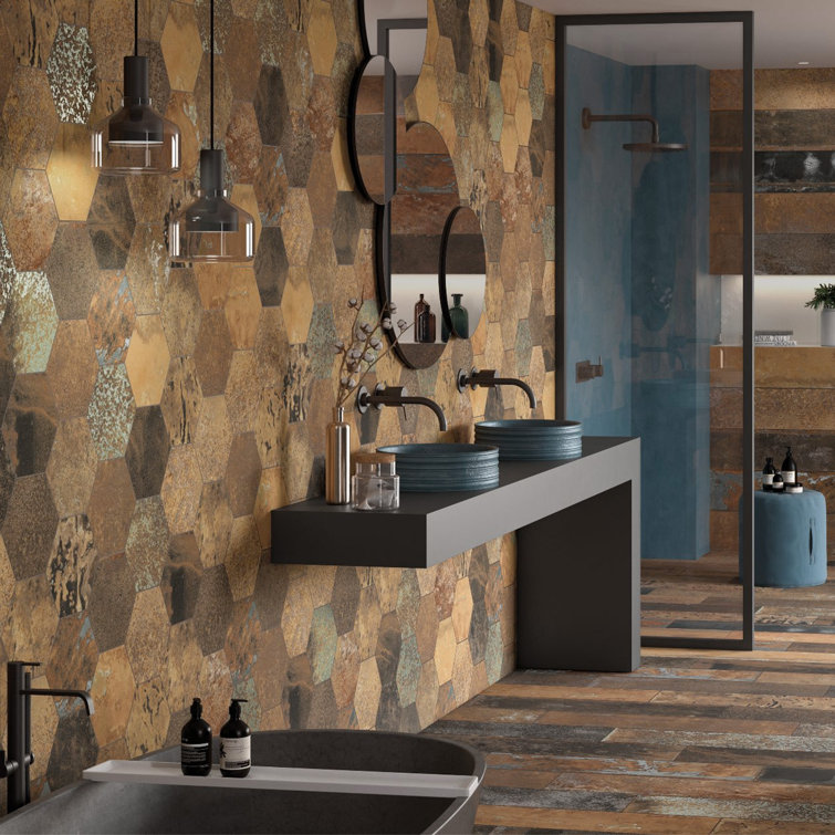 Maheno Hex 9.88" x 8.63" Matte Porcelain Wall & Floor Tile