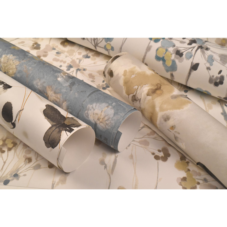 Neutral Floral Watercolor Peel and Stick Wallpaper