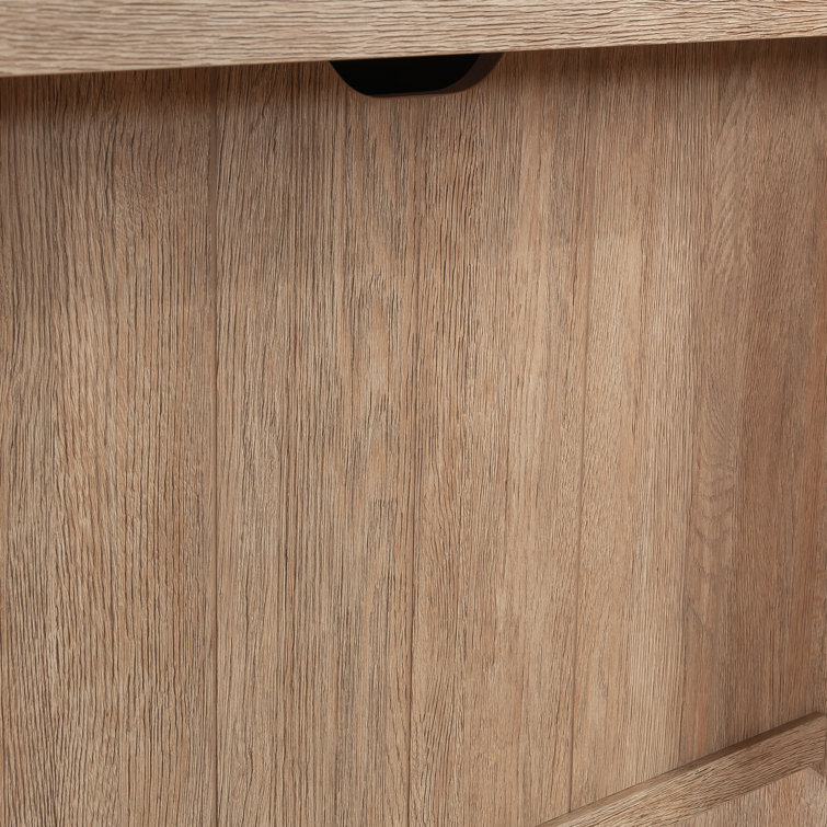 Brushed Oak Executive Desk with Drawers and Keyboard Tray