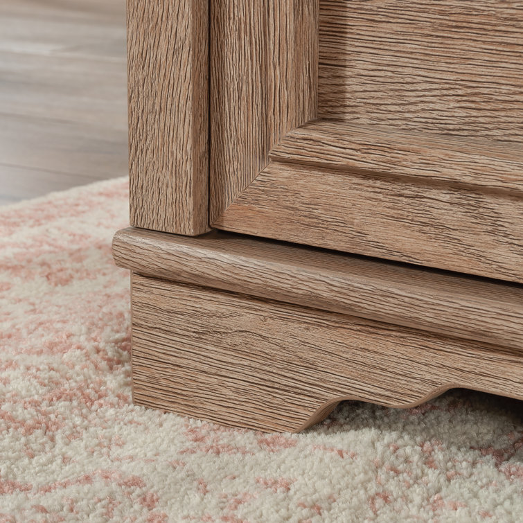 Brushed Oak Executive Desk with Drawers and Keyboard Tray