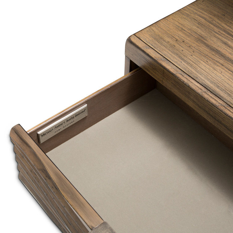 Del Mar Sound Transitional 1-Drawer Nightstand in Warm Brown