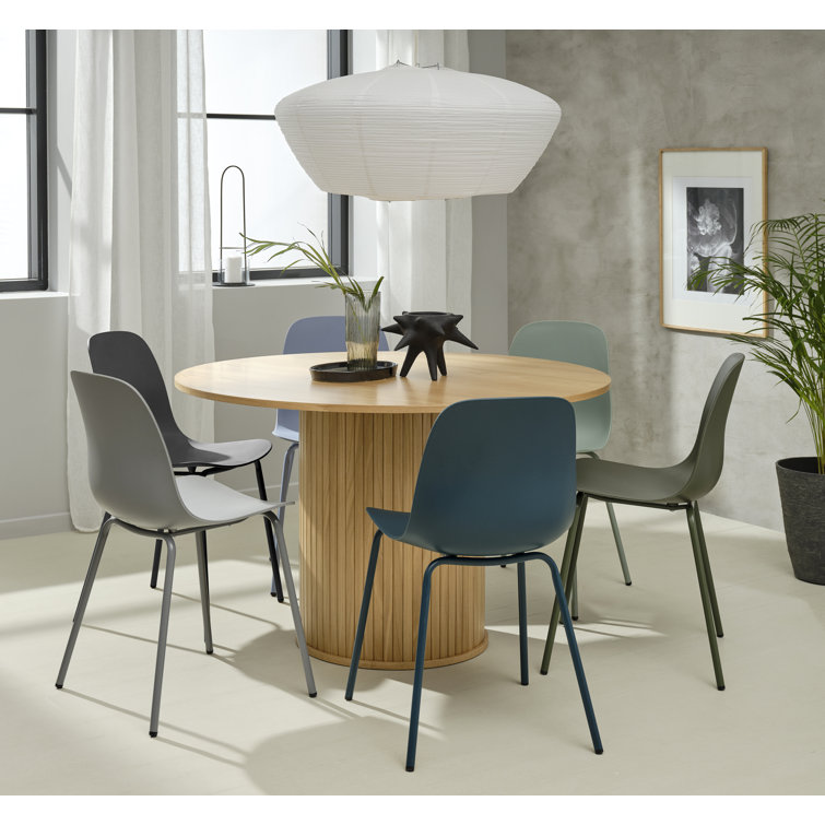 Aleta Black Plastic and Metal Dining Chairs, Set of 2