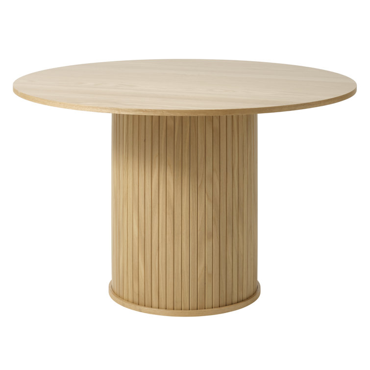 Natural Oak Round Pedestal Dining Table for Four