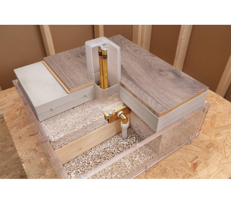 Gold Brass Floor Mount Tub Filler Rough-In Valve