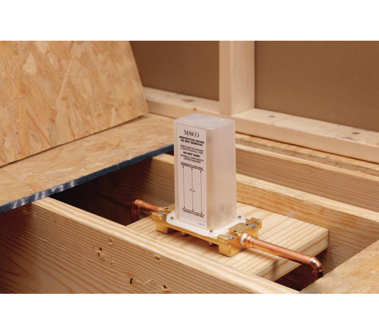 Gold Brass Floor Mount Tub Filler Rough-In Valve