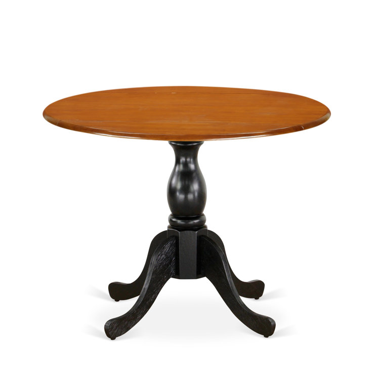 Black Round Extendable Solid Wood Dining Table