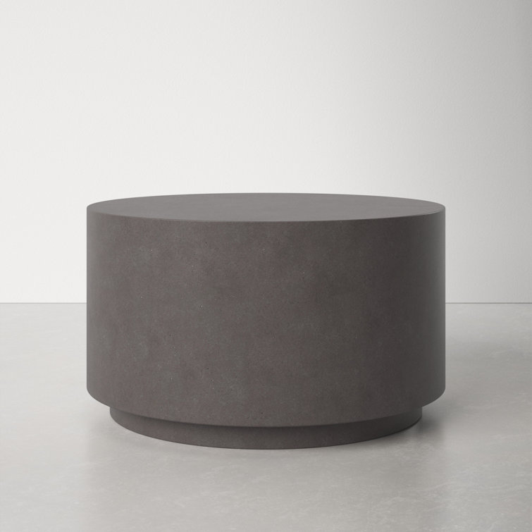 Gray Round Concrete Indoor/Outdoor Coffee Table