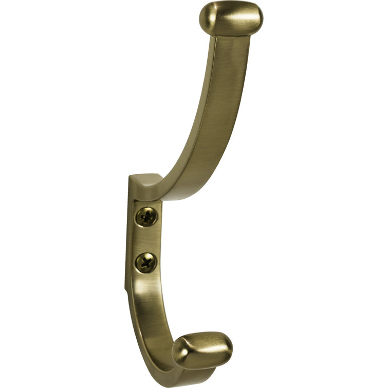 Honey Bronze Double Wall-Mounted Metal Hook