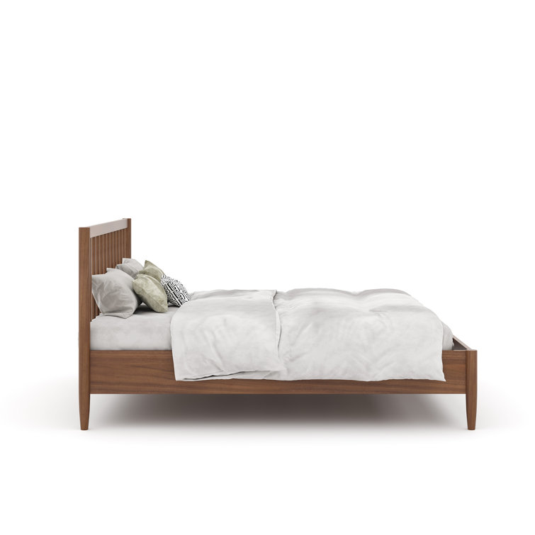 White Queen Solid Wood Frame Bed with Slats