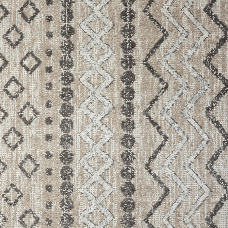 Leilani Modern Gray Geometric 8' x 10' Synthetic Area Rug