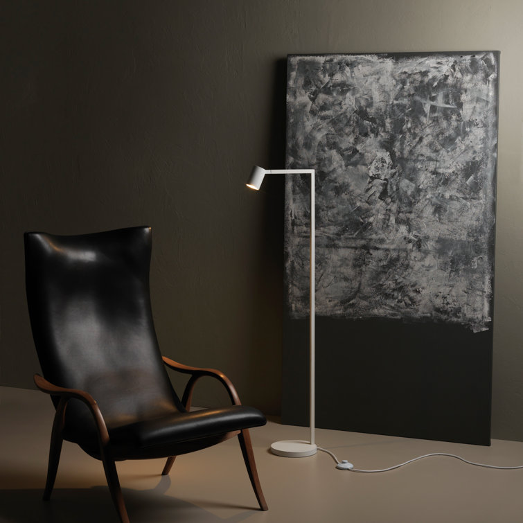 Contemporary Matte White LED Adjustable Floor Lamp