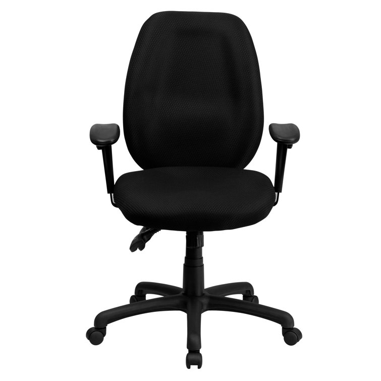 ErgoFlex High Back Executive Swivel Chair with Lumbar Support, Black Nylon