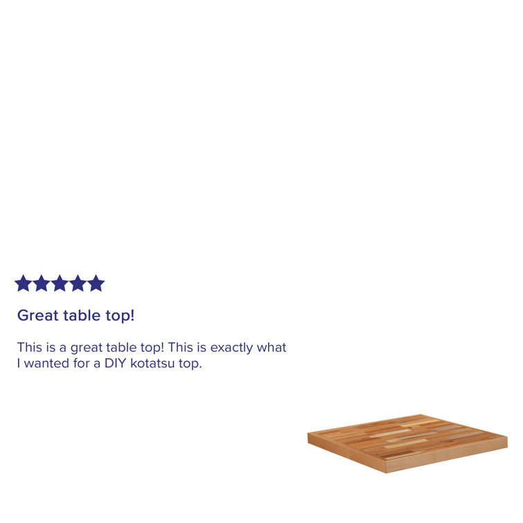 Eco-Friendly Solid Wood Butcher Block Style 24" Square Table Top