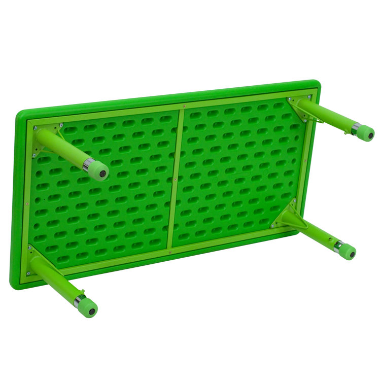 Goddard Rectangular Green Plastic Adjustable Kids Activity Table 24"x48"