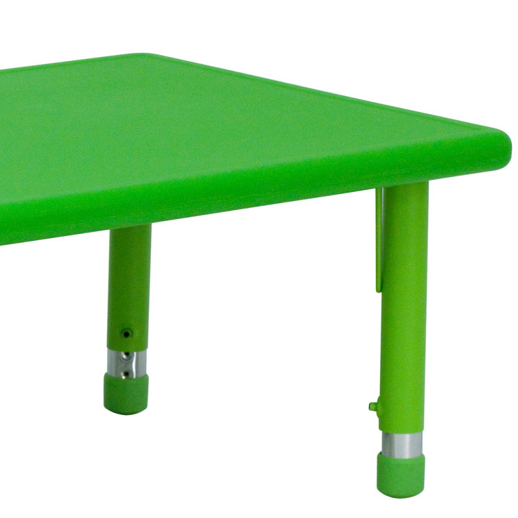 Goddard Rectangular Green Plastic Adjustable Kids Activity Table 24"x48"