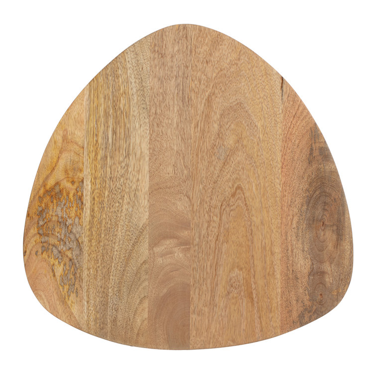 Natural Mango Wood Triangular 3-Leg End Table