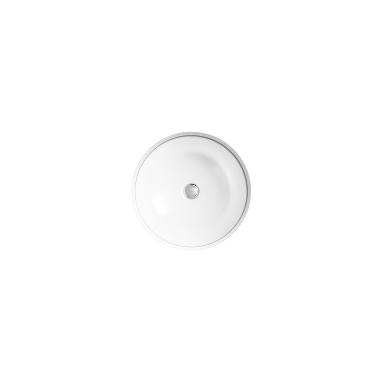 White Round Ceramic Undermount Bathroom Sink