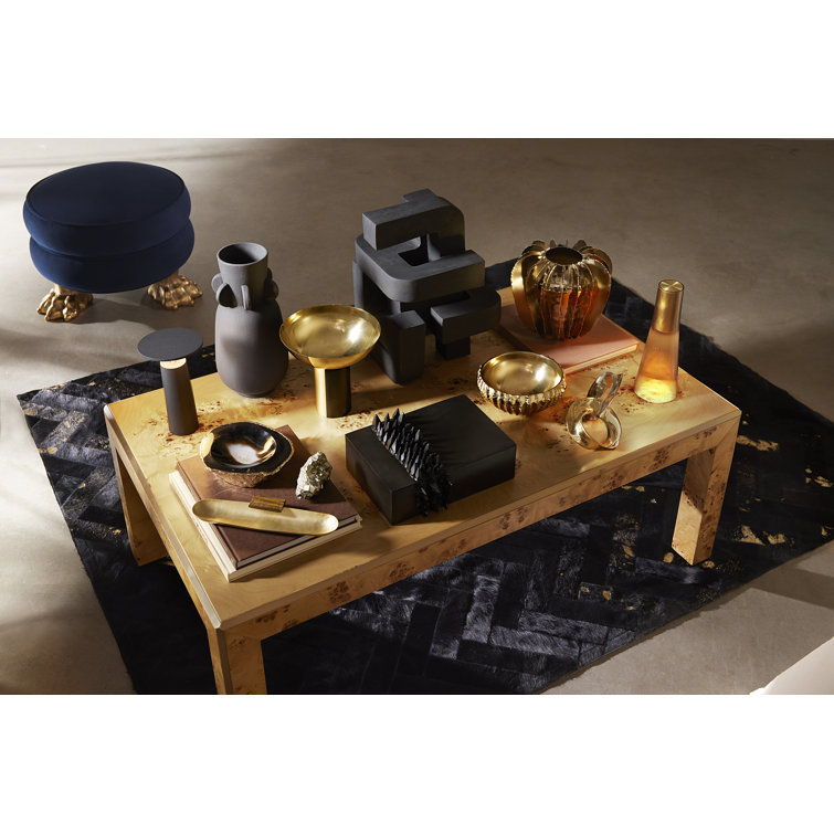 Flights of Fancy Antique Gold Velvet Claw Ottoman