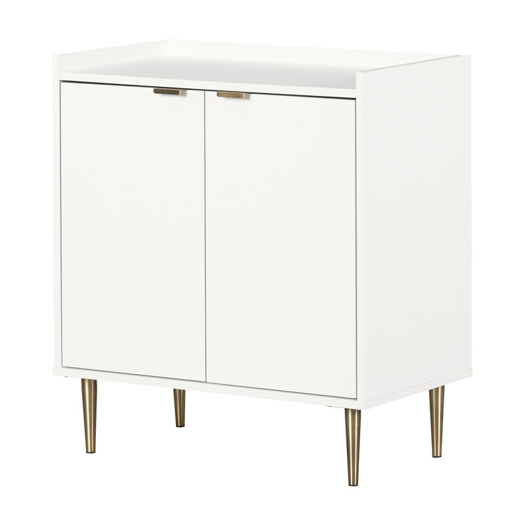 Pure White Laminate Mid-Century Modern Accent Cabinet