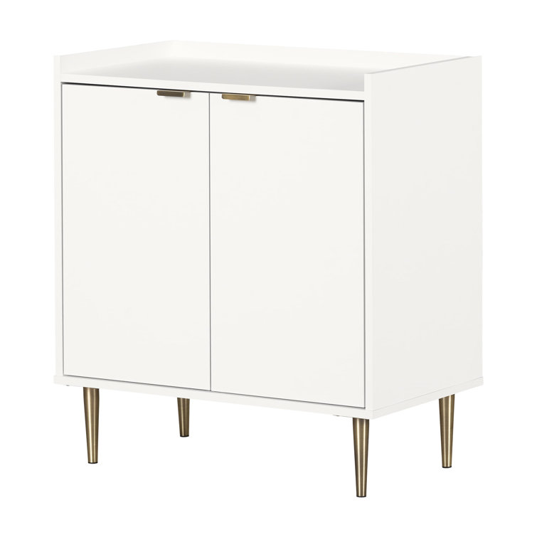 Pure White Laminate Mid-Century Modern Accent Cabinet