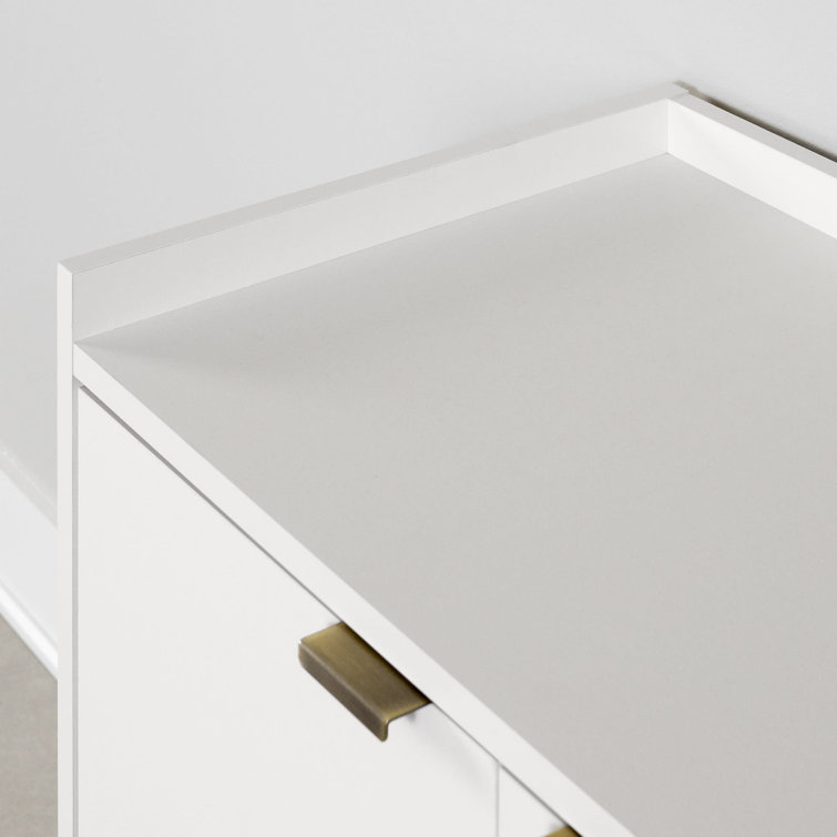 Pure White Laminate Mid-Century Modern Accent Cabinet