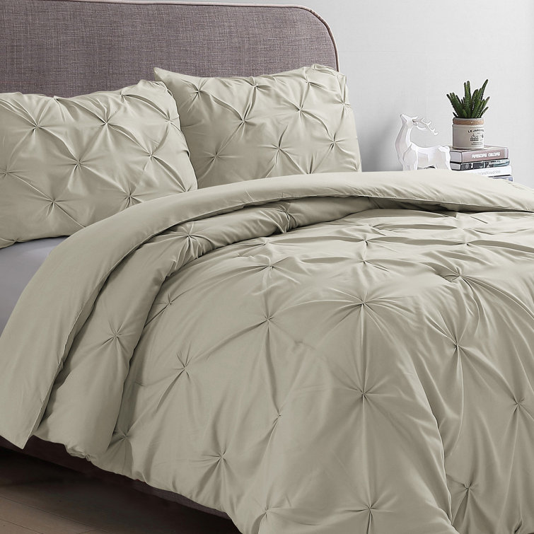 Taupe Twin Pintuck Down Alternative Microfiber Comforter Set