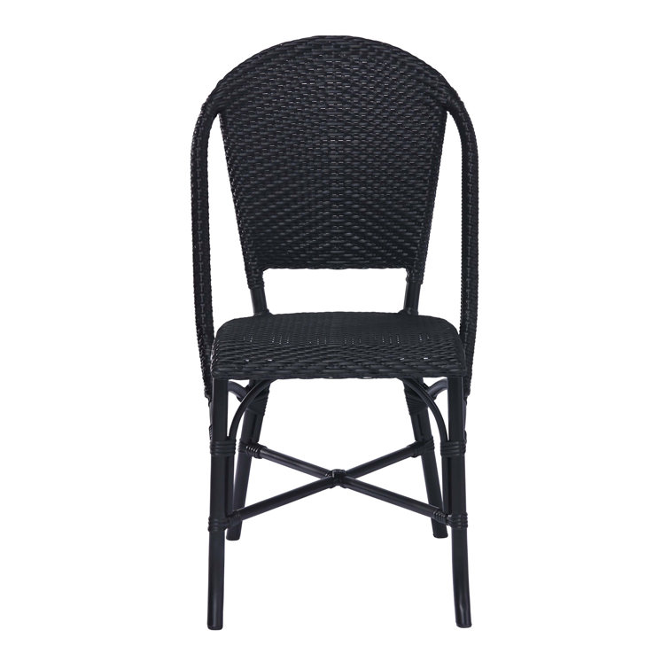 Sofie Black Cappuccino Dot Armless Outdoor Dining Chair with Cushions