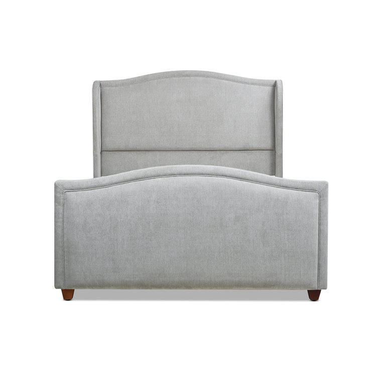 Carmen King Silver Grey Upholstered Pine Bed Frame