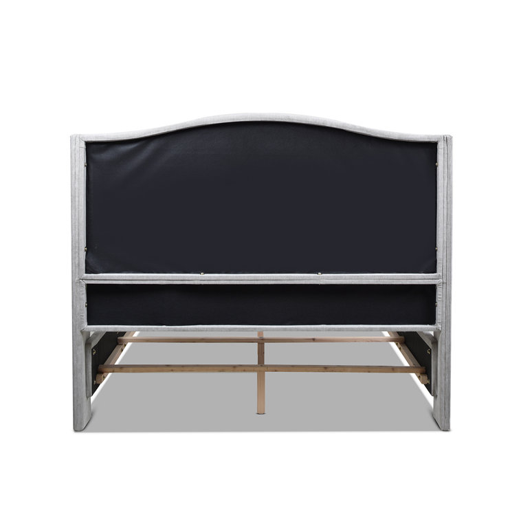 Carmen King Silver Grey Upholstered Pine Bed Frame
