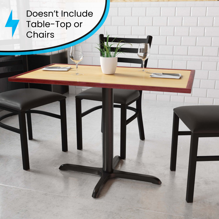 Black Cast Iron Cross Style Dining Table Base