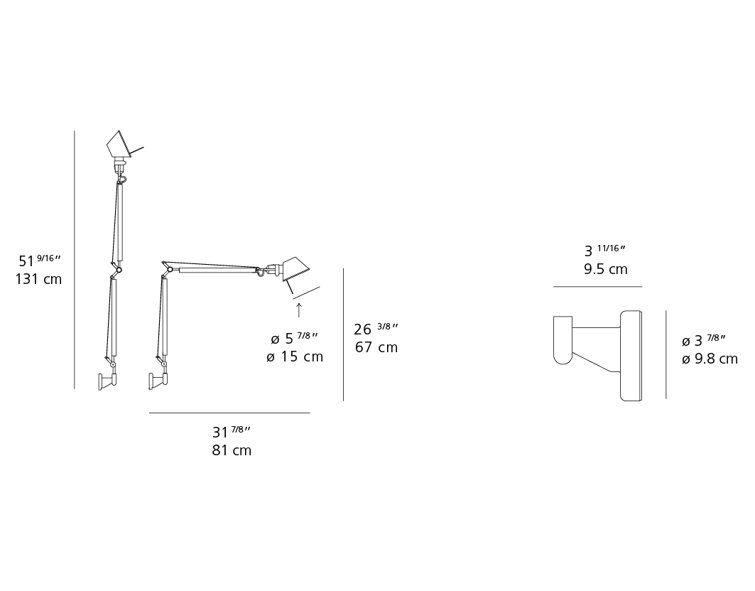 Mini Black Aluminum Swing Arm Wall Lamp