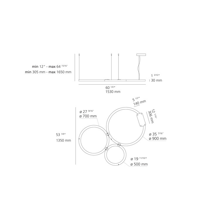 Ripple Cluster Elegant White Aluminum LED Suspension Lamp
