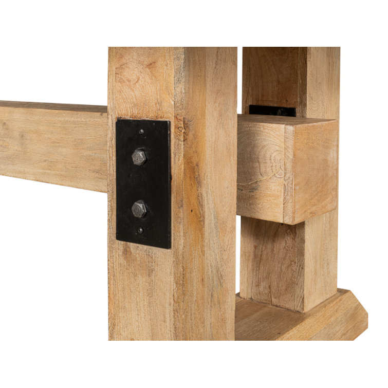 Massive Sienna Mango Wood Trestle Dining Table
