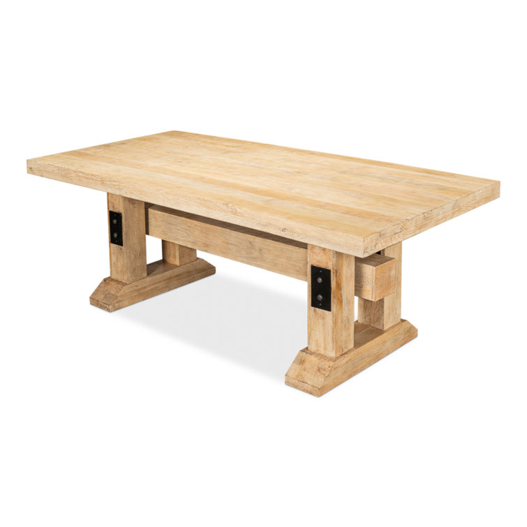 Massive Sienna Mango Wood Trestle Dining Table