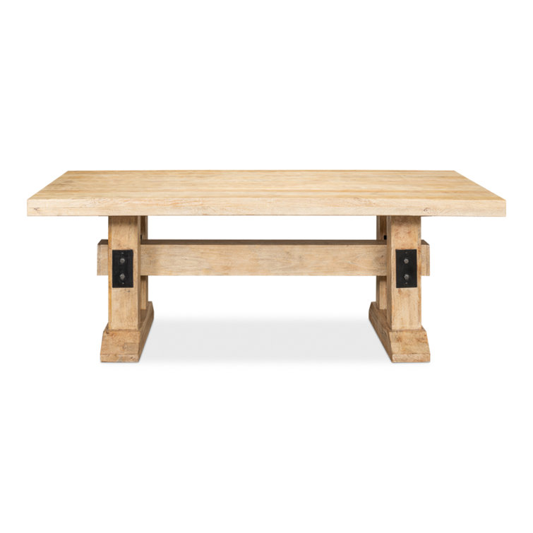 Massive Sienna Mango Wood Trestle Dining Table