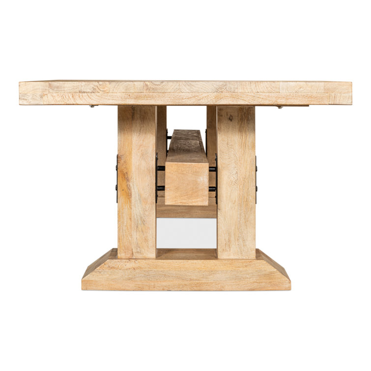 Massive Sienna Mango Wood Trestle Dining Table