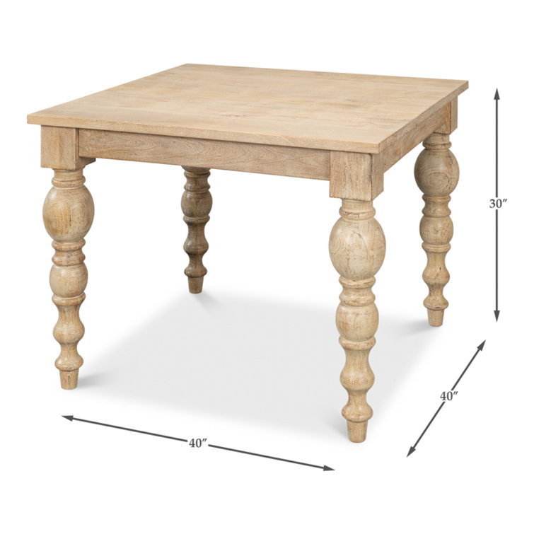 Jocelyn Natural Mango Wood Square Dining Table