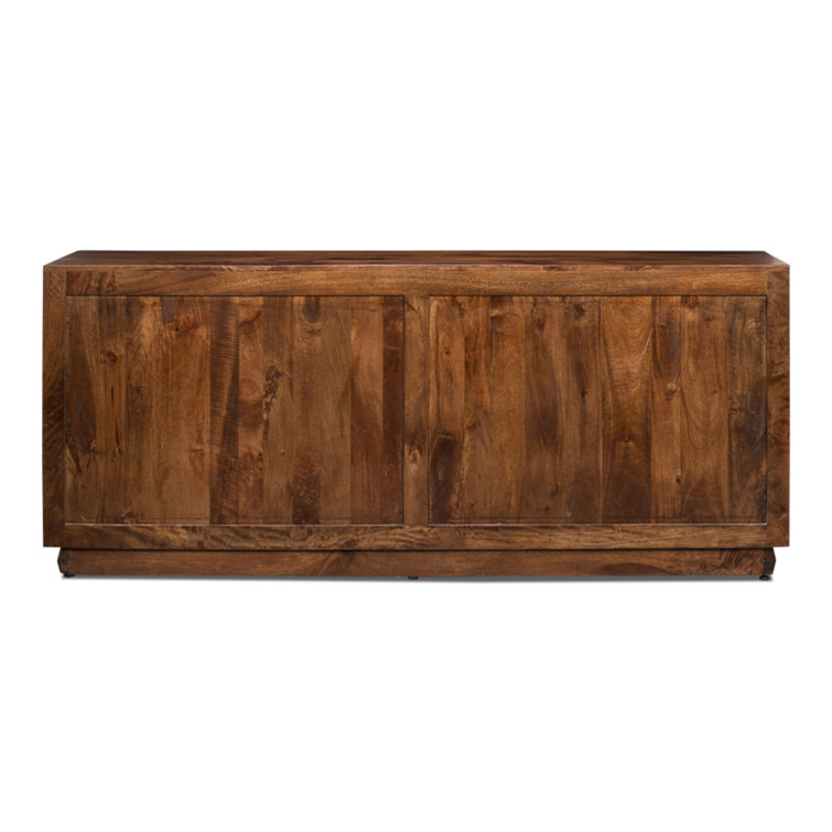 Megan 81'' Black and Brown Solid Wood Sideboard