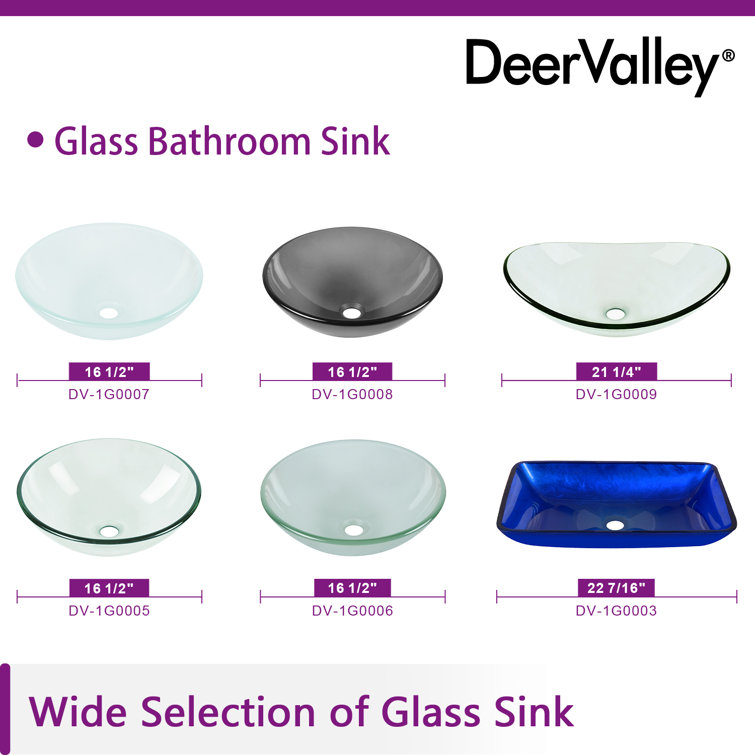 Crystal Clear Glass Circular Vessel Bathroom Sink