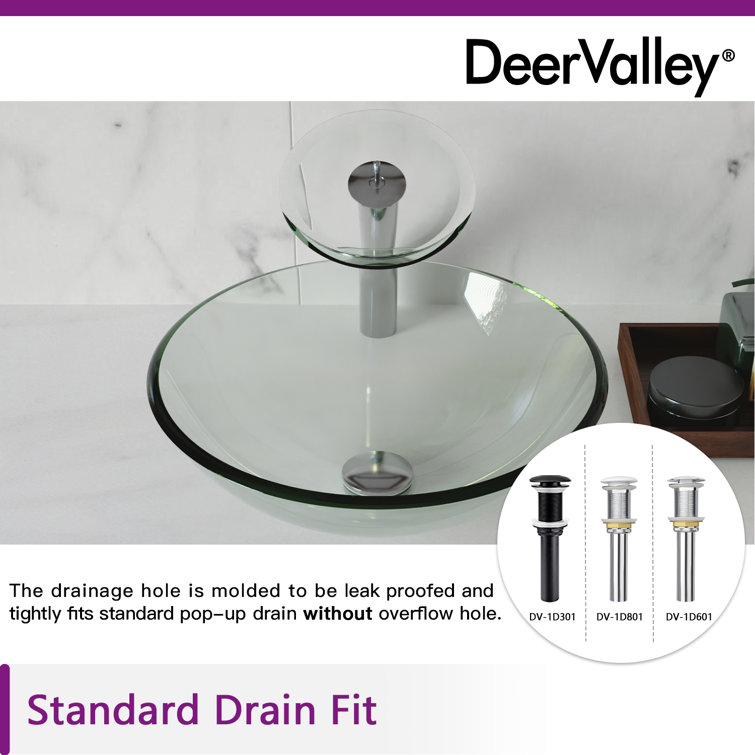 Crystal Clear Glass Circular Vessel Bathroom Sink