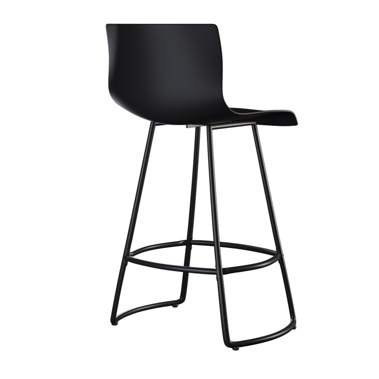 Black Acrylic and Metal Swivel Counter Stools, Set of 4
