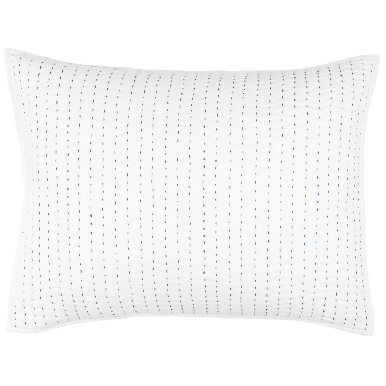 Standard White Cotton Quilted Sham with Tie Closure