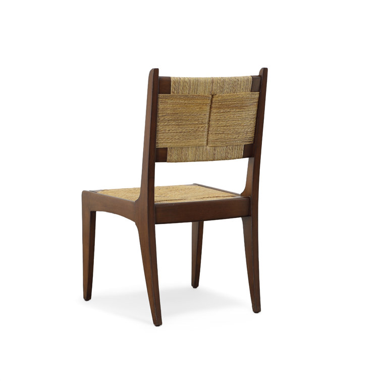 Karlie Casual Seagrass Solid Wood Low Side Chair in Brown