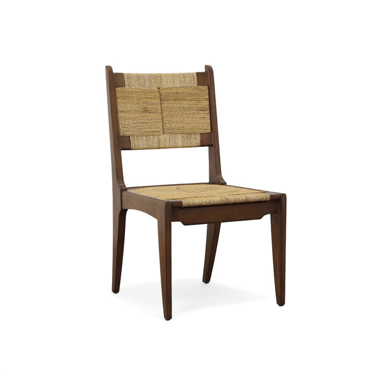 Karlie Casual Seagrass Solid Wood Low Side Chair in Brown
