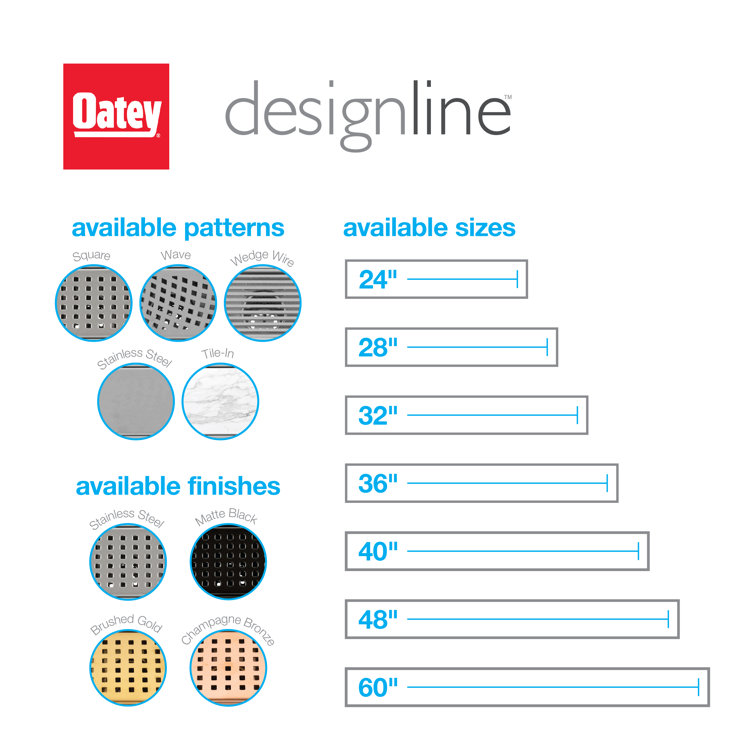 Matte Black Stainless Steel Linear Shower Drain Cover, 24 Inches