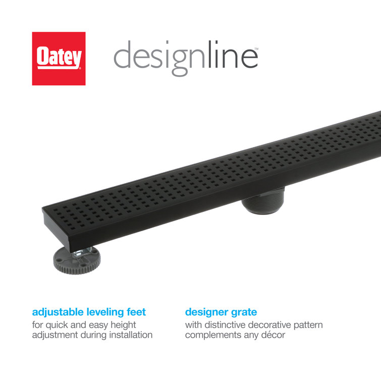 Matte Black Stainless Steel Linear Shower Drain Cover, 24 Inches